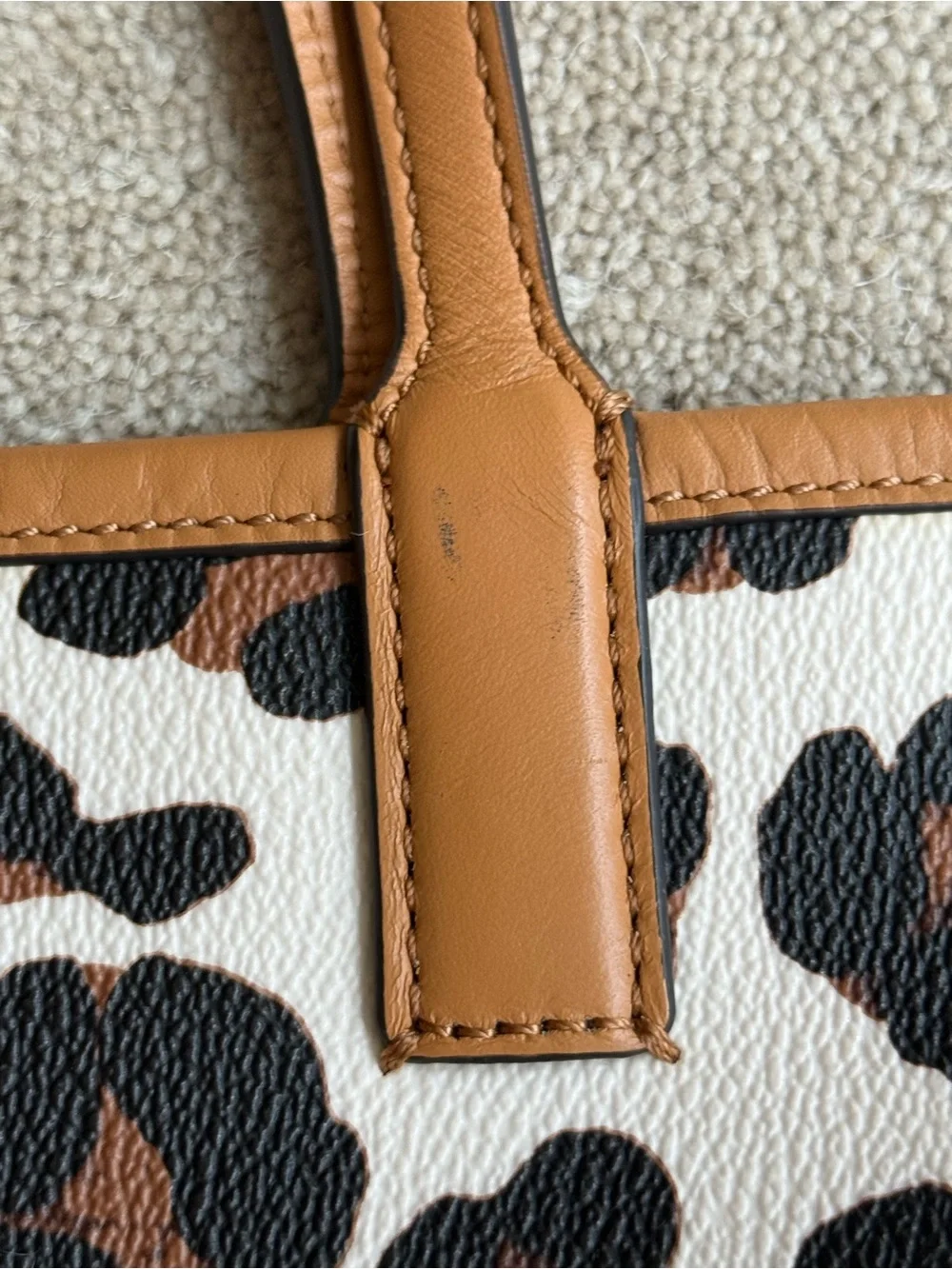 Tory Burch Leopard-Print Canvas Tote with Tan Trim